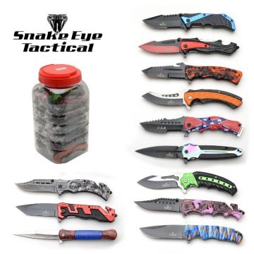 Jar Knife Snake Eye Jar Of Pocket Knives - 36 Knives In Counter Display Jar